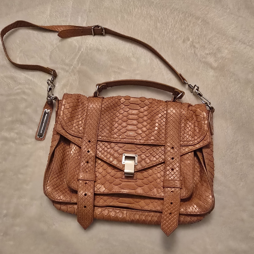 PROENZA SCHOULER Orange Python Satchel Purse